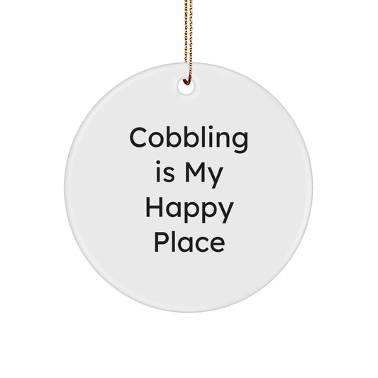 Funny Cobbling Gifts from Friends for Christmas Circle Ornament with Sublimation Printing - Image 1