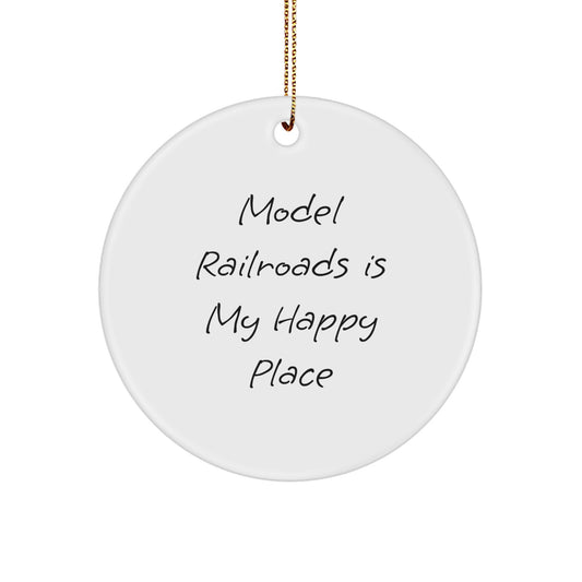 Model Railroads Keepsake Durable White Christmas Ornament for Him Gift - Image 1