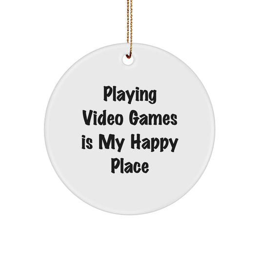 Funny Gaming Ornaments for Friends, Gifts for Playing Video Games Enthusiasts, Circle Ornaments for Christmas Unique Gifts from Family - Image 1