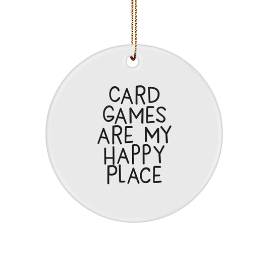 Christmas Gift Card Games Circle Ornament for Her – Present - Image 1