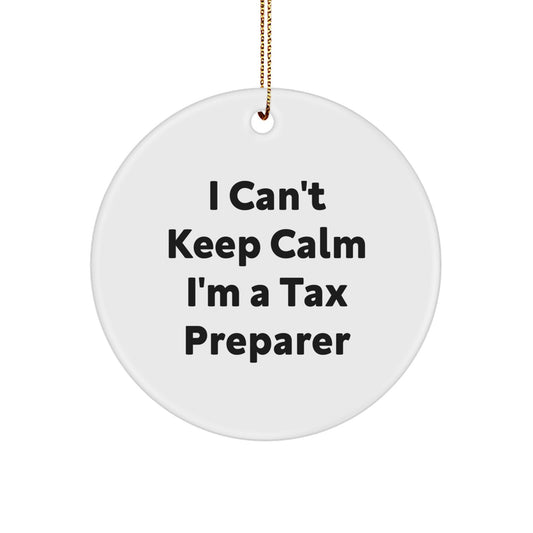 Funny Tax Preparer Gifts for Women, I'm A Tax Pro Ornament, Circle Shaped Christmas Unique Gifts from Friends - Image 1
