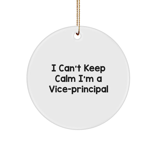 Funny Vice-principal Gifts, I Can't Keep Calm I'm A Vice-principal Christmas Circle Ornament Gifts from Men to Vice-principal Friends - Image 1