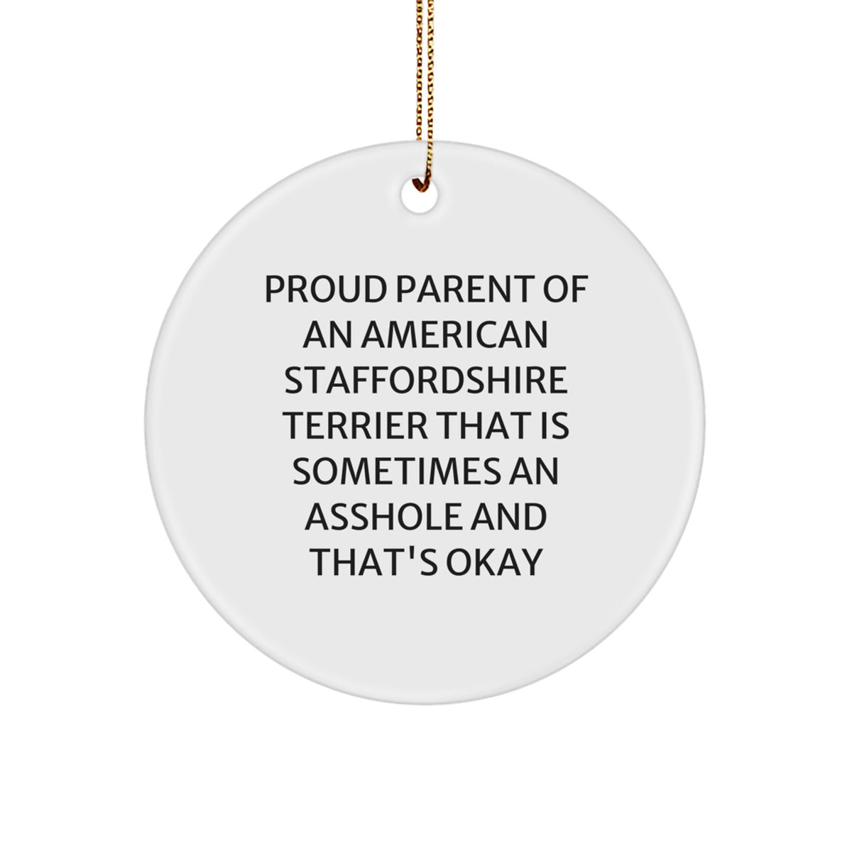 American Staffordshire Terrier Circle Ornament Idea Gift for Coworkers - Image 1