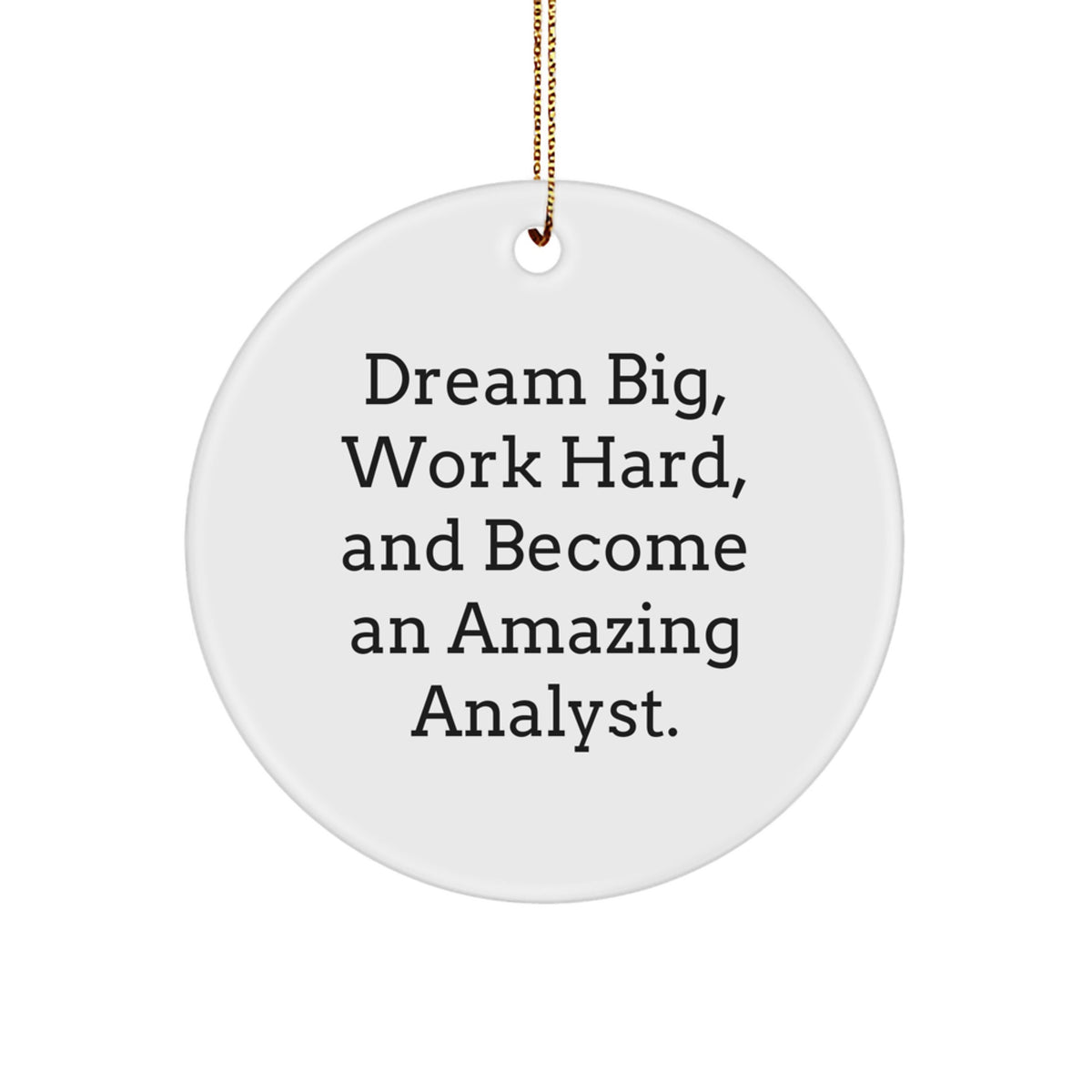 Inspirational Analyst Gifts from Family and Friends for Men and Women, 'Dream Big Work Hard' Christmas Unique Ornaments - Image 1