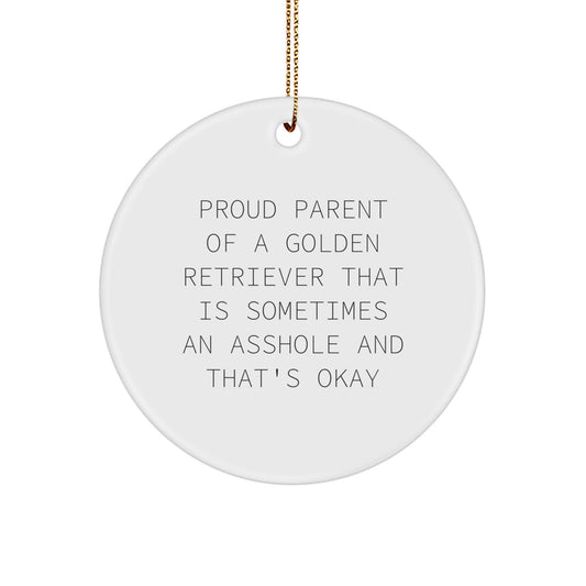 Funny Golden Retriever Dog Circle Ornament Gifts from Friends for Christmas, Golden Retriever Dog Lover Gifts, Christmas Unique Gifts, Golden Retriever Dog Decor - Image 1