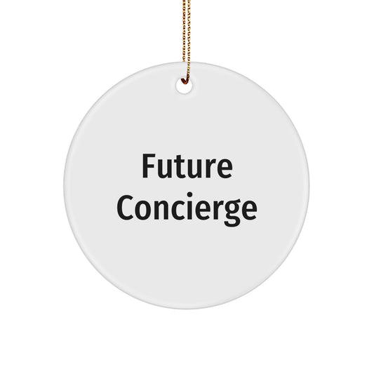 Funny Concierge Gifts from Friends, Unique Circle Ornament for Concierge Women, Handcrafted MDF Christmas Decor - Image 1