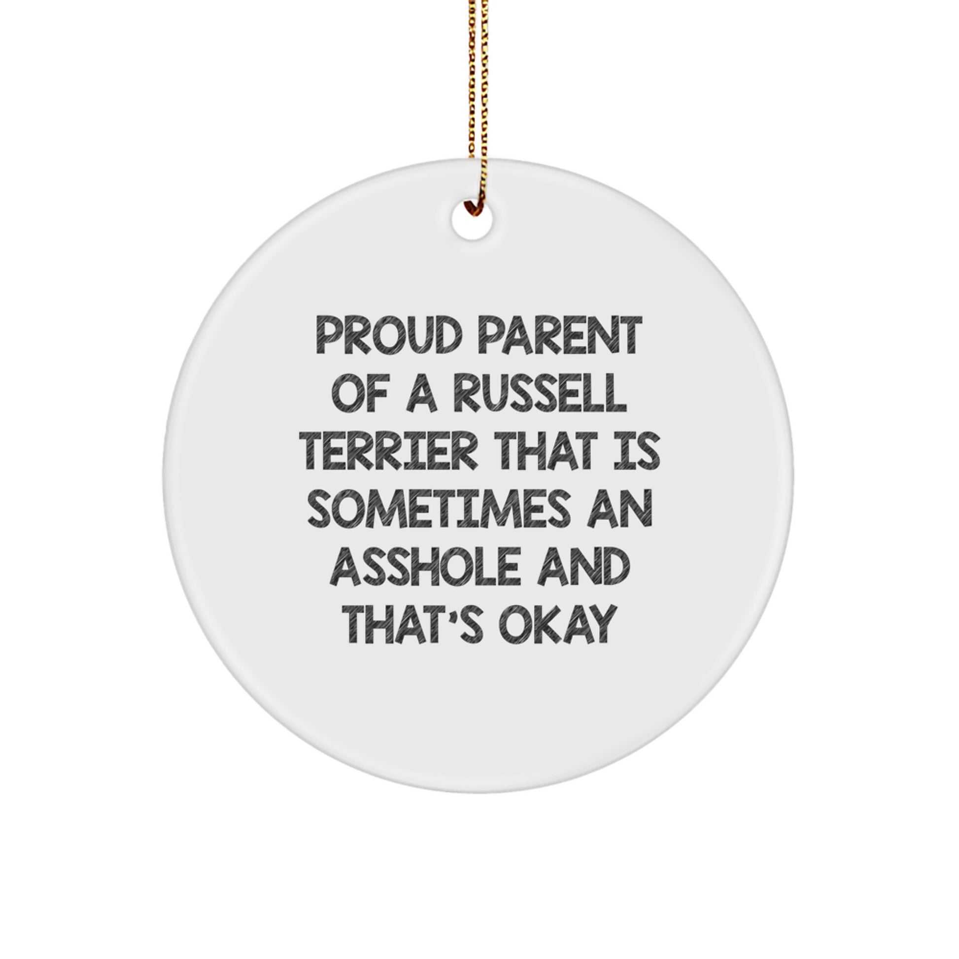 Funny Russell Terrier Dog Circle Ornament, Gifts from Friends for Russell Terrier Dog Lovers - Image 1