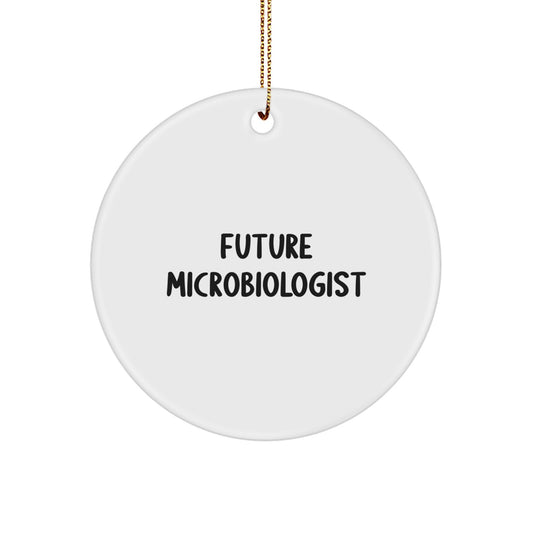 Funny Future Microbiologist Christmas Circle Ornament Gifts from Friends for Microbiologist Men - Image 1