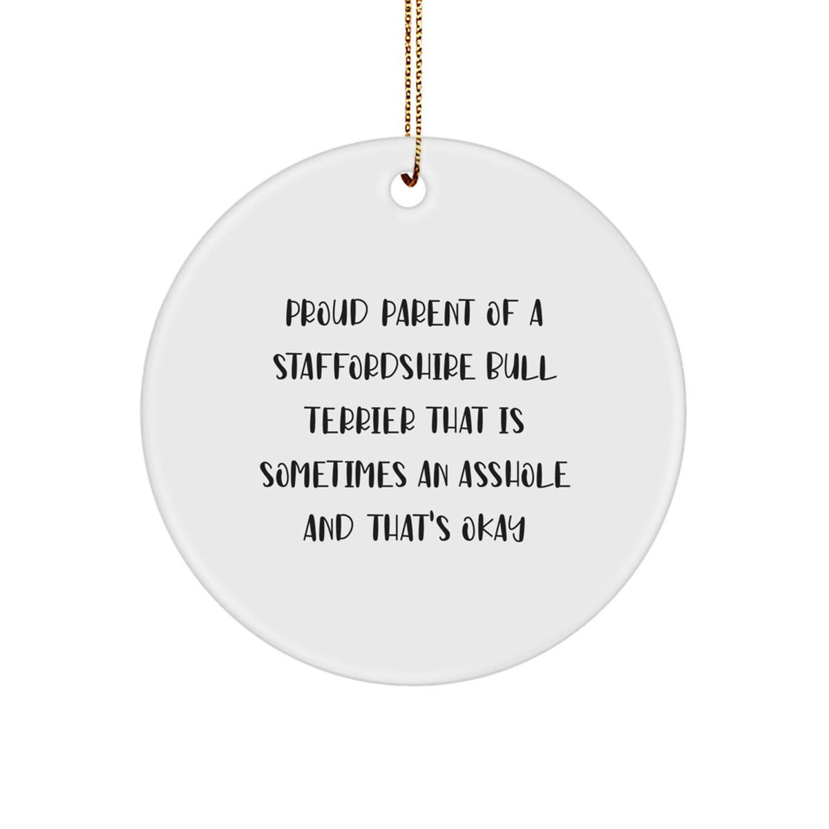 Christmas Gift Funny Staffordshire Bull Terrier Ornament for Teens - Image 1