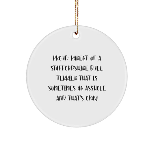 Christmas Gift Funny Staffordshire Bull Terrier Ornament for Teens - Image 1