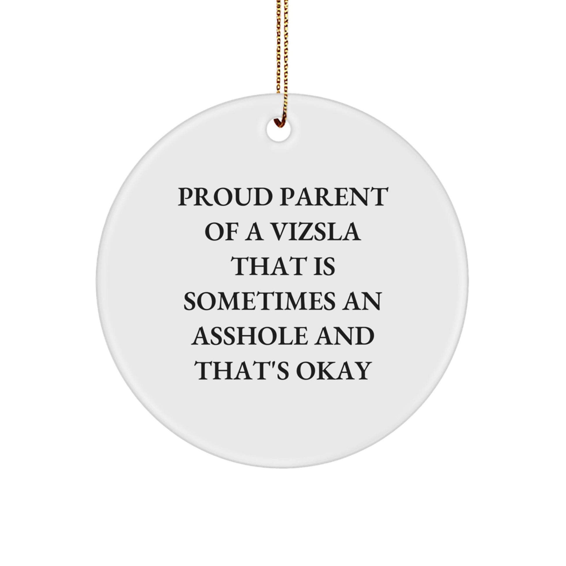 Funny Vizsla Dog Gifts from Proud Parents - Christmas Unique Circle Ornament for Vizsla Dog Enthusiasts - Image 1