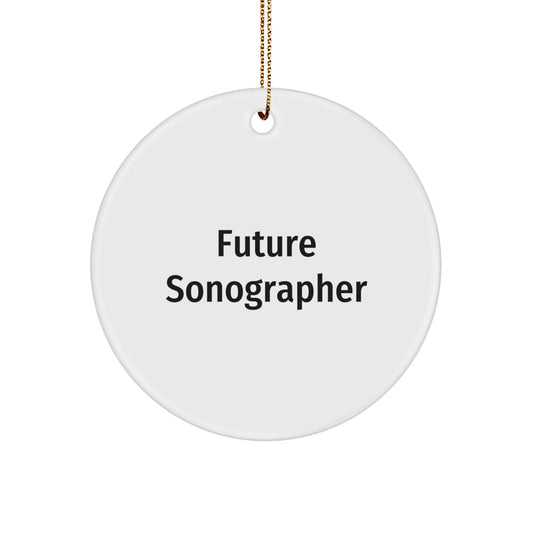 Funny Quote Gifts for Future Sonographer - Sonographer Christmas Circle Ornament, Gifts from Family for Men, Women, Friends, Coworkers, or Family - Image 1