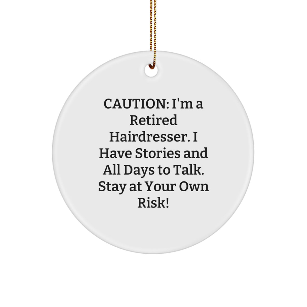 Funny Hairdresser Gifts from Friends, Unique Circle Ornament for Hairdresser, Christmas Unique Gifts for Hairdresser Men, Hairdresser Women, or Friends - Image 1