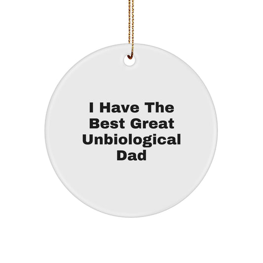 Unbiological Dad Keepsake Bright Christmas Ornament for Him Gift - Image 1