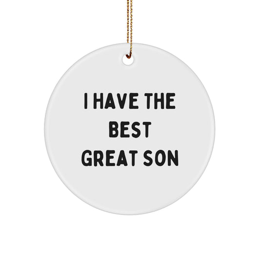 Christmas Gift Present for Dad Circle Ornament with "I Have The Best - Image 1