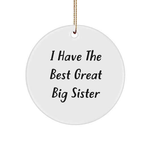 Funny Big Sister Gifts for Her from Sisters, Great Circle Ornament for Sisters, Christmas Unique Ornaments - Image 1