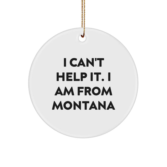 Montana Circle Ornament Bold Novelty Christmas Unique Gift for Friends - Image 1