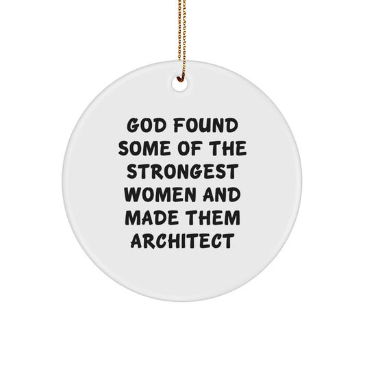 Funny Architect Gifts from Women, Inspirational Circle Ornament Christmas Unique Presents for Architect Men - Image 1