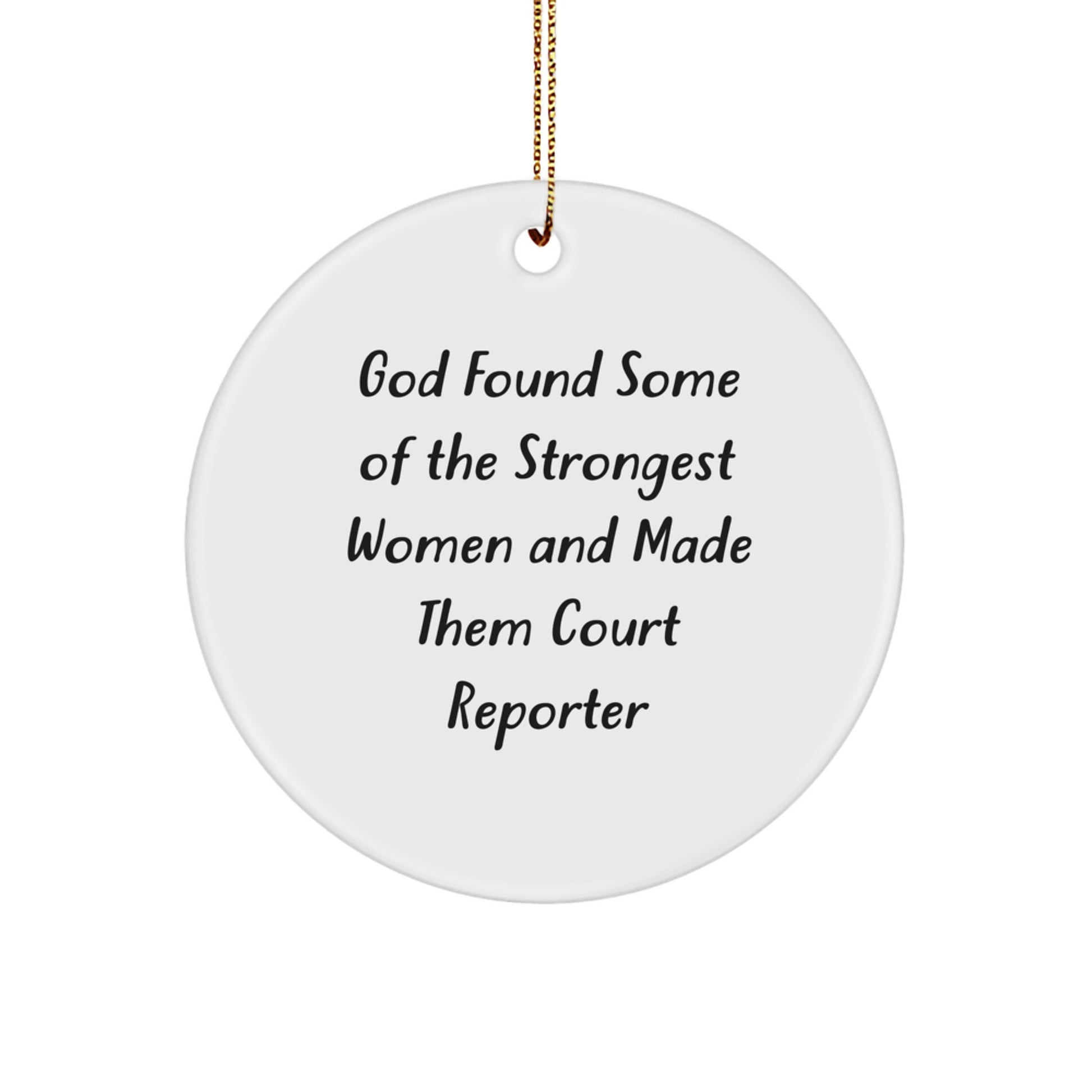 Funny Court Reporter Gifts from Men to Women, Court Reporter Christmas Unique Gifts, Circle Ornament for Court Reporter - Image 1