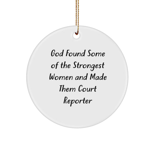 Funny Court Reporter Gifts from Men to Women, Court Reporter Christmas Unique Gifts, Circle Ornament for Court Reporter - Image 1