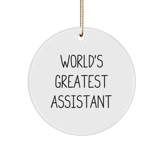 Funny World's Greatest Assistant Christmas Circle Ornament Gifts from Men to Friends, Family, or Coworkers - Perfect Unique Decorations for Home Offices - Image 1