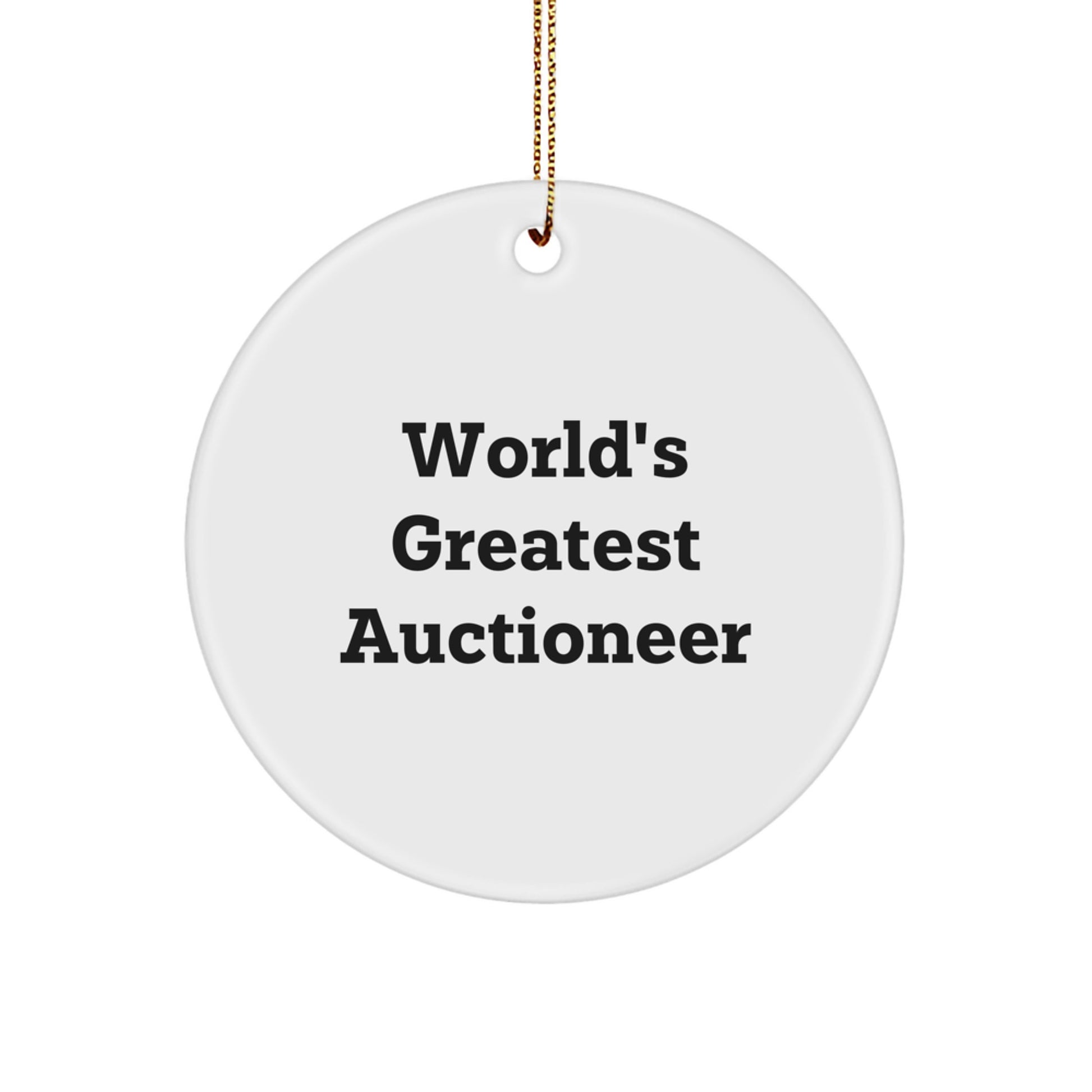 Playful Auctioneer Circle Ornament Novelty Christmas Gift for Friends - Image 1