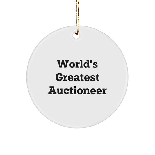 Playful Auctioneer Circle Ornament Novelty Christmas Gift for Friends - Image 1