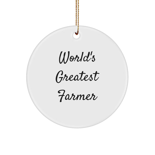 Christmas Gift for Her Farmer Circle Ornament – Greatest Farmer - Image 1