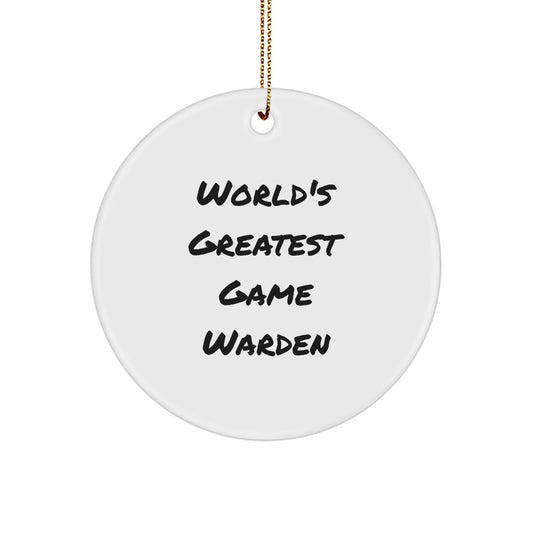 Game Warden Circle Ornament Idea for Coworkers Christmas Gift - Image 1