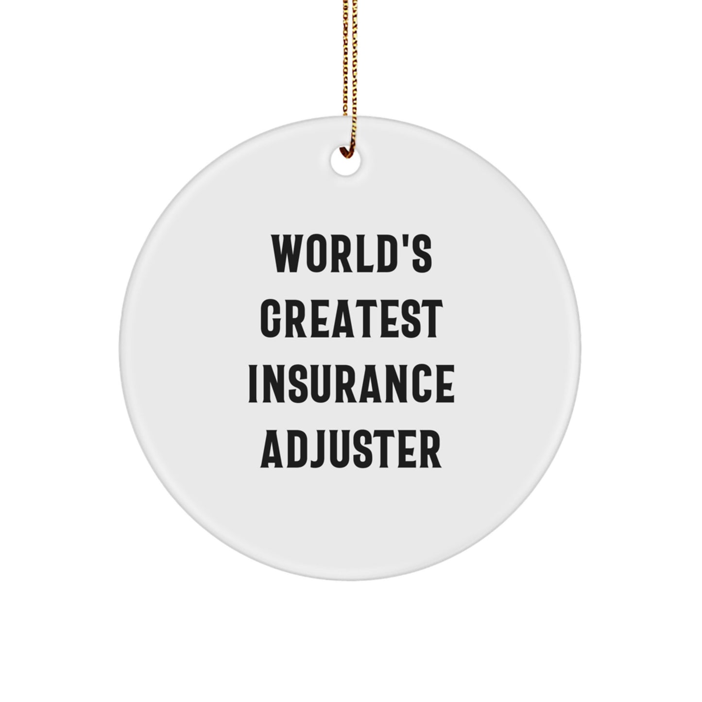 Funny World's Greatest Insurance Adjuster Gifts for Men, Christmas Unique Ornament for Insurance Adjuster Friends from Family - Image 1