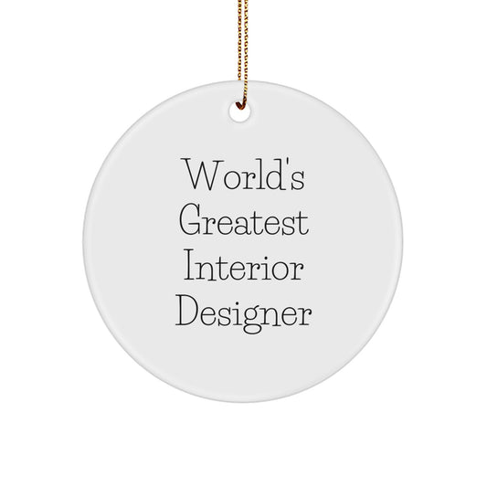 Christmas Ornament Gift for Him World's Greatest Interior Designer - Image 1