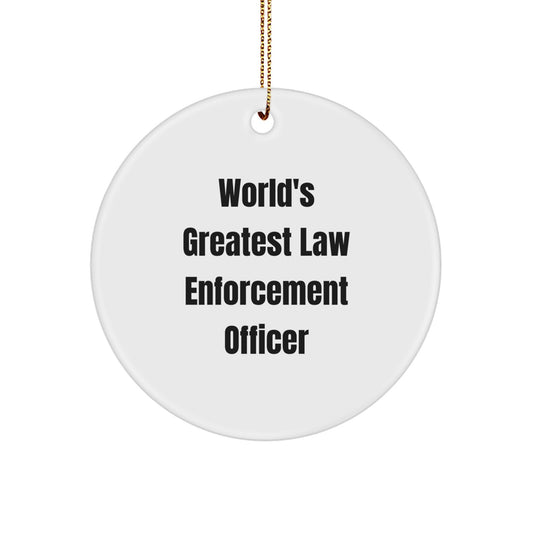 Christmas Gift World's Greatest Law Enforcement Officer Ornament - Image 1
