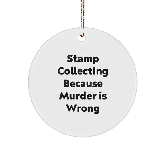 Christmas Unique Gift Ornament for Her Stamp Collecting Fun Present - Image 1