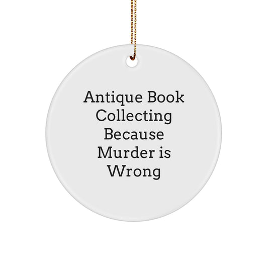 Antique Book Collecting Circle Ornament Murder Is Wrong Gift Roommates - Image 1