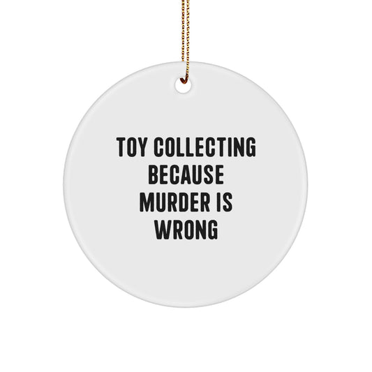 Whimsical Toy Collecting Circle Ornament for Friends Christmas Unique Gift - Image 1