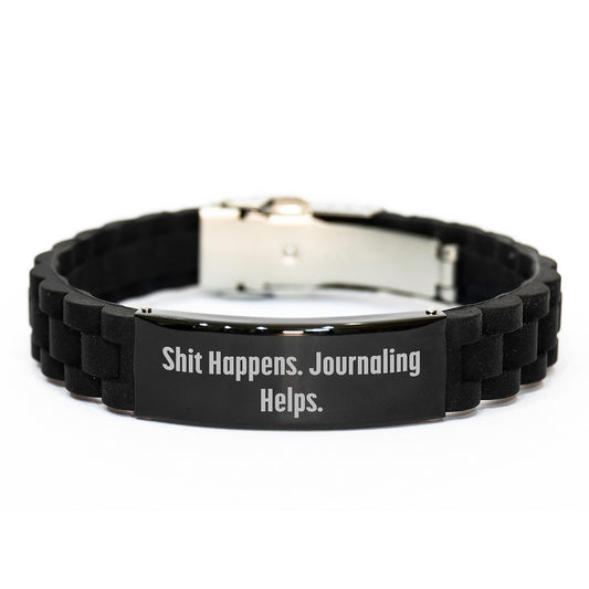Funny Journaling Gifts for Graduation, Gifts from Friends, Journaling Helps. Glide lock Clasp Bracelet, Inspirational Graduation Unique Gifts - Image 1