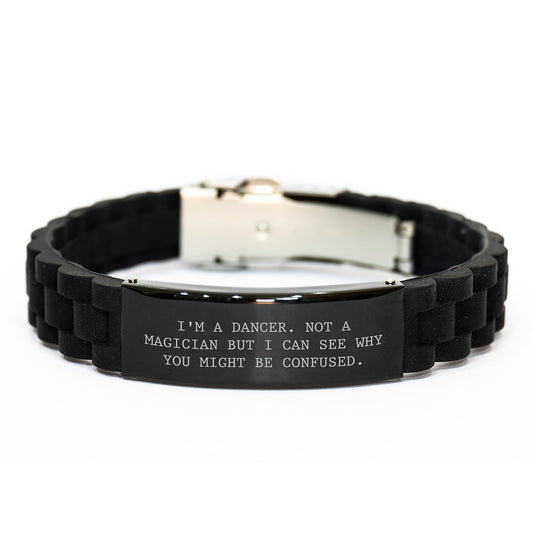 Funny Dancer Gifts for Him, Gifts from Men, Valentine's Unique Bracelets, Glide lock Clasp Bracelet for Dancer, I'm A Dancer. Not A Magician - Image 1