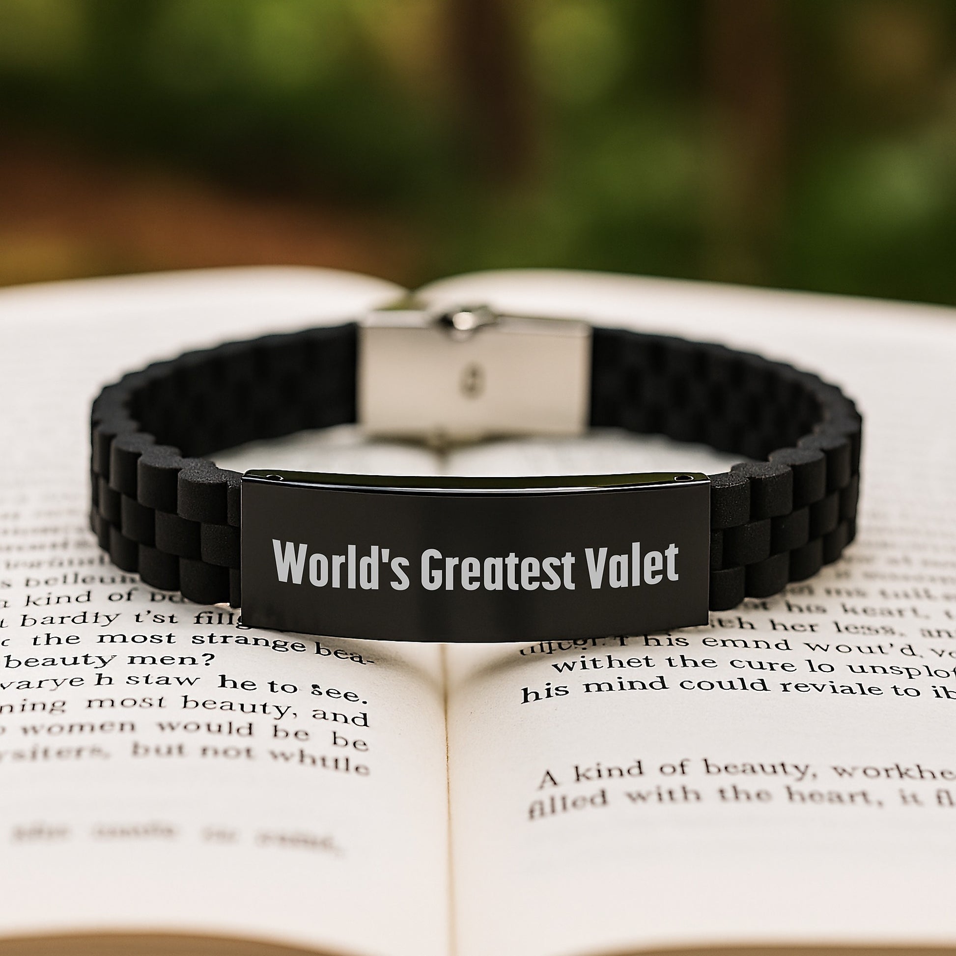 World's Greatest Valet Funny Glide lock Clasp Bracelet, Gifts for Valet, Unique Graduation Gifts from Family, Friends, Coworkers, or Men - Image 2
