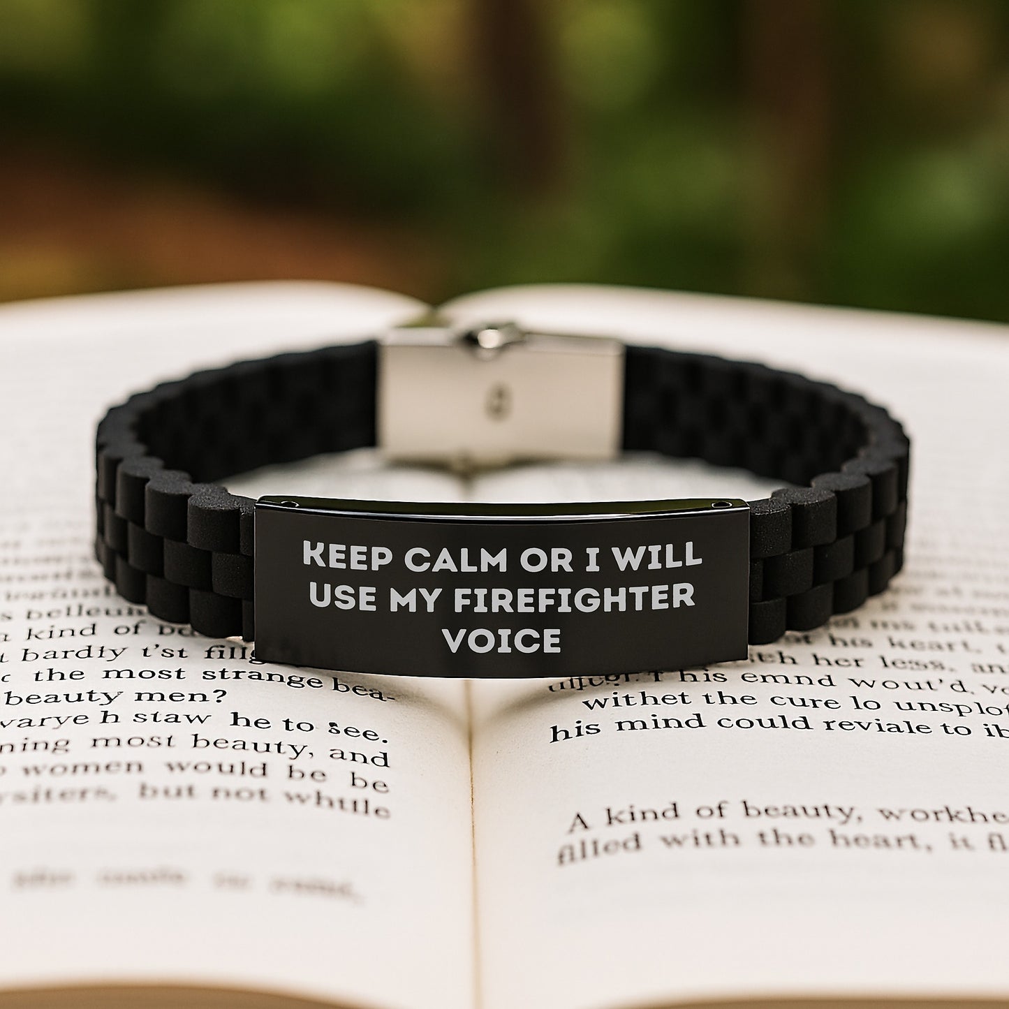 Firefighter Keepsake Bracelet for Him Birthday Gift with Quote - Image 2