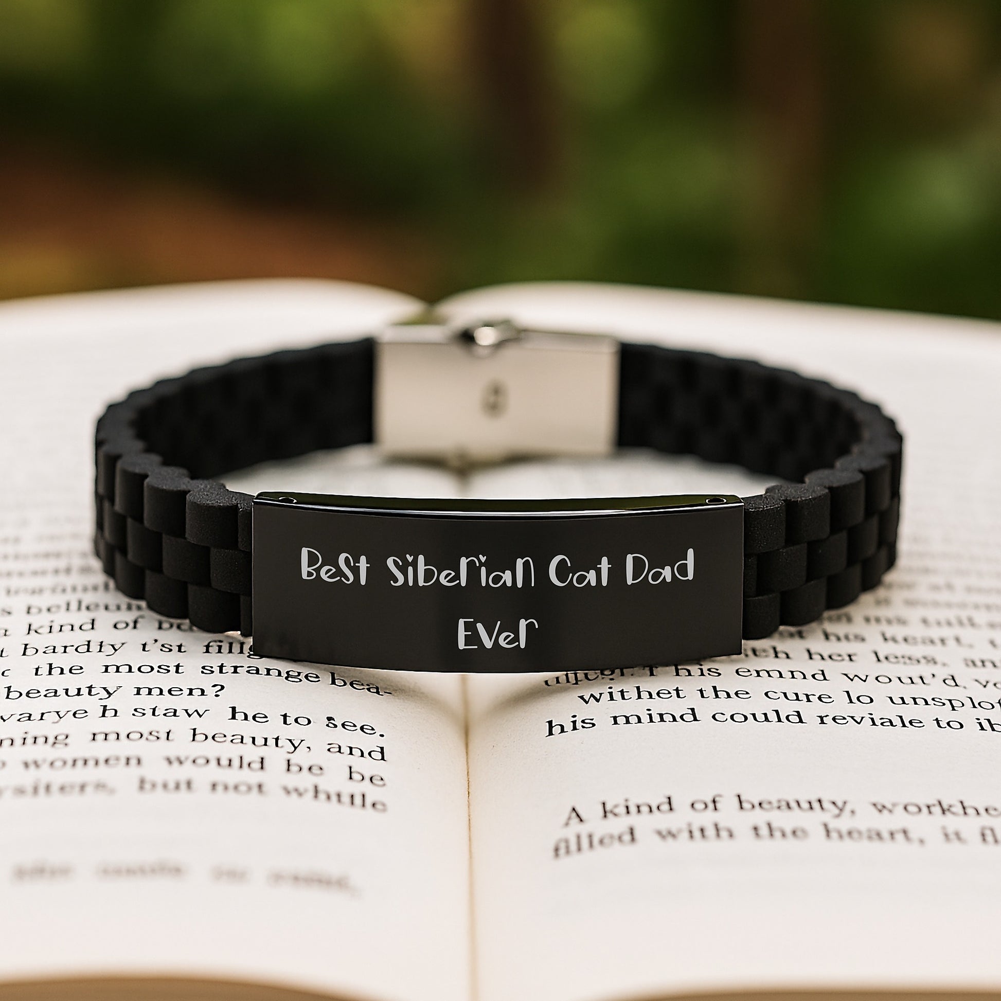 Unique Gifts for Siberian Cat Lovers, Best Siberian Cat Dad Ever Inspiration, Valentine's Funny Gifts from Husband to Wife, Glide lock Clasp Bracelet for Cat Enthusiasts - Image 2