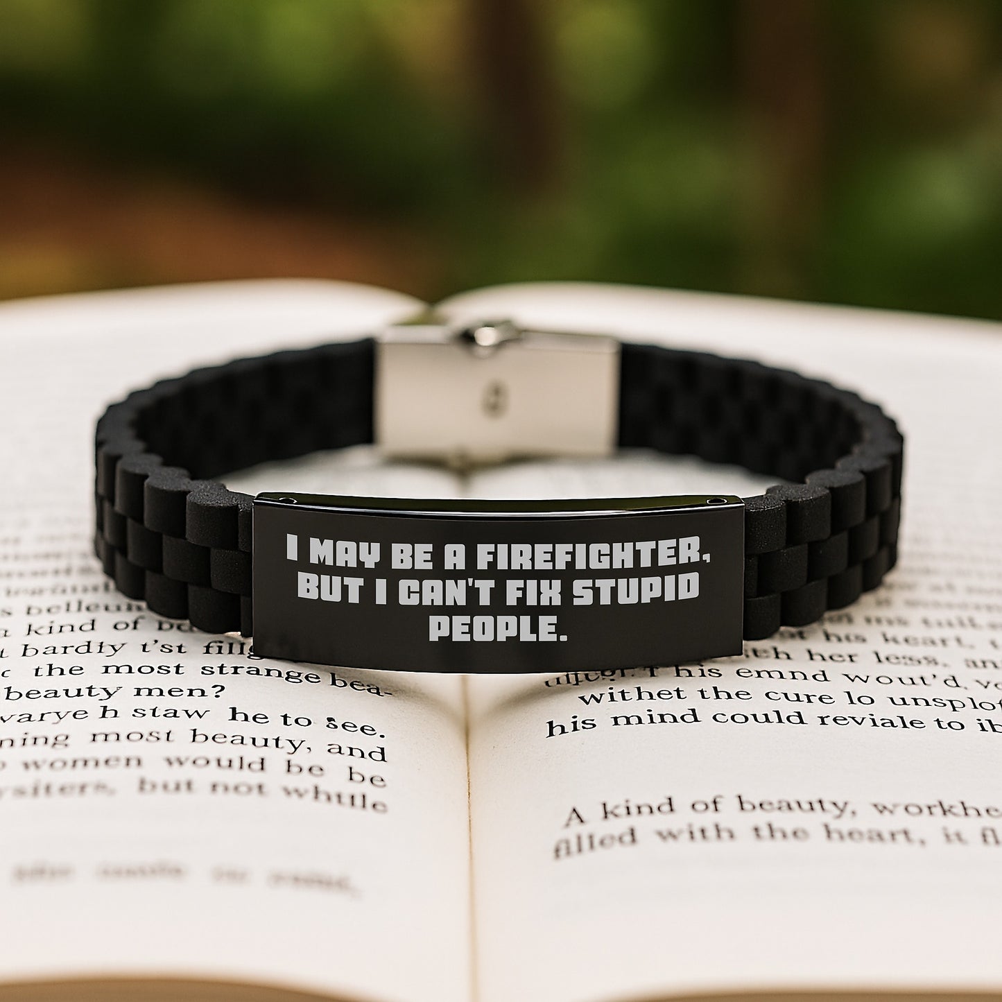 Firefighter Keepsake Glidelock Bracelet for Him Surprise Birthday Gift - Image 2