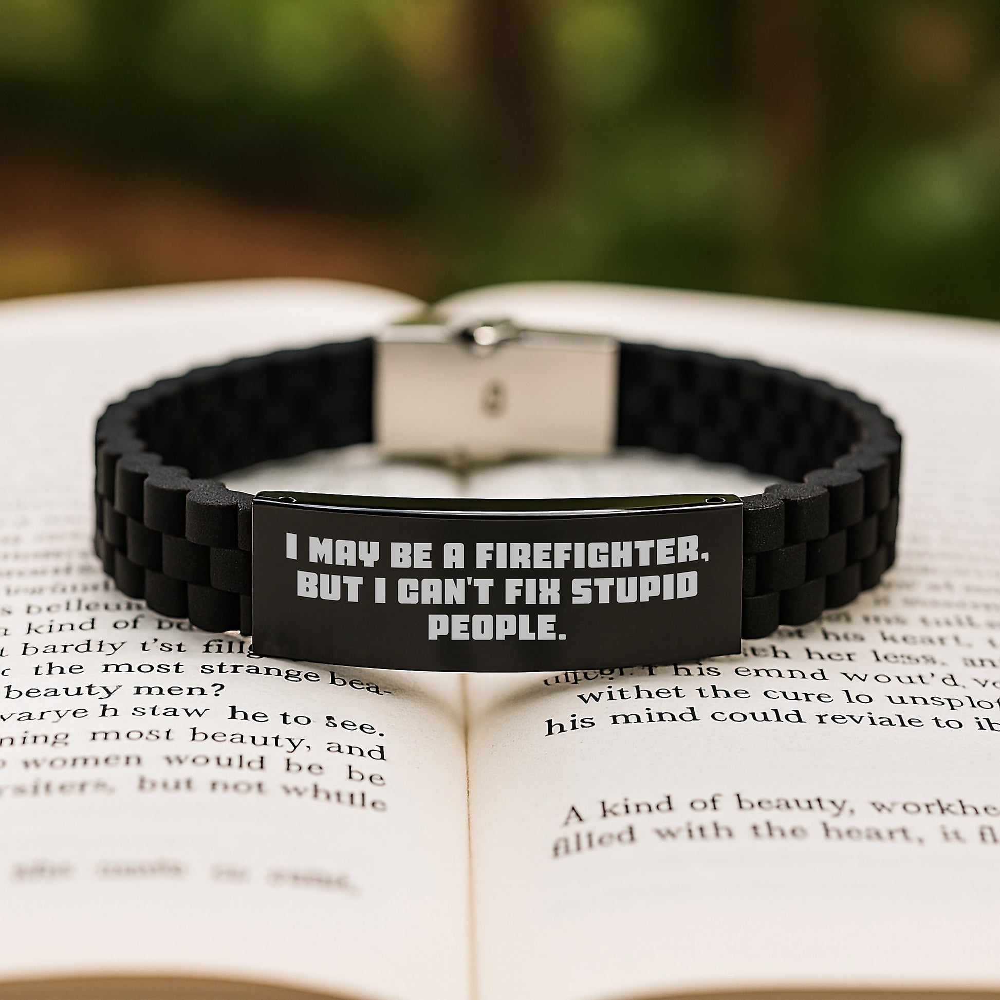 Firefighter Keepsake Glidelock Bracelet for Him Surprise Birthday Gift - Image 2