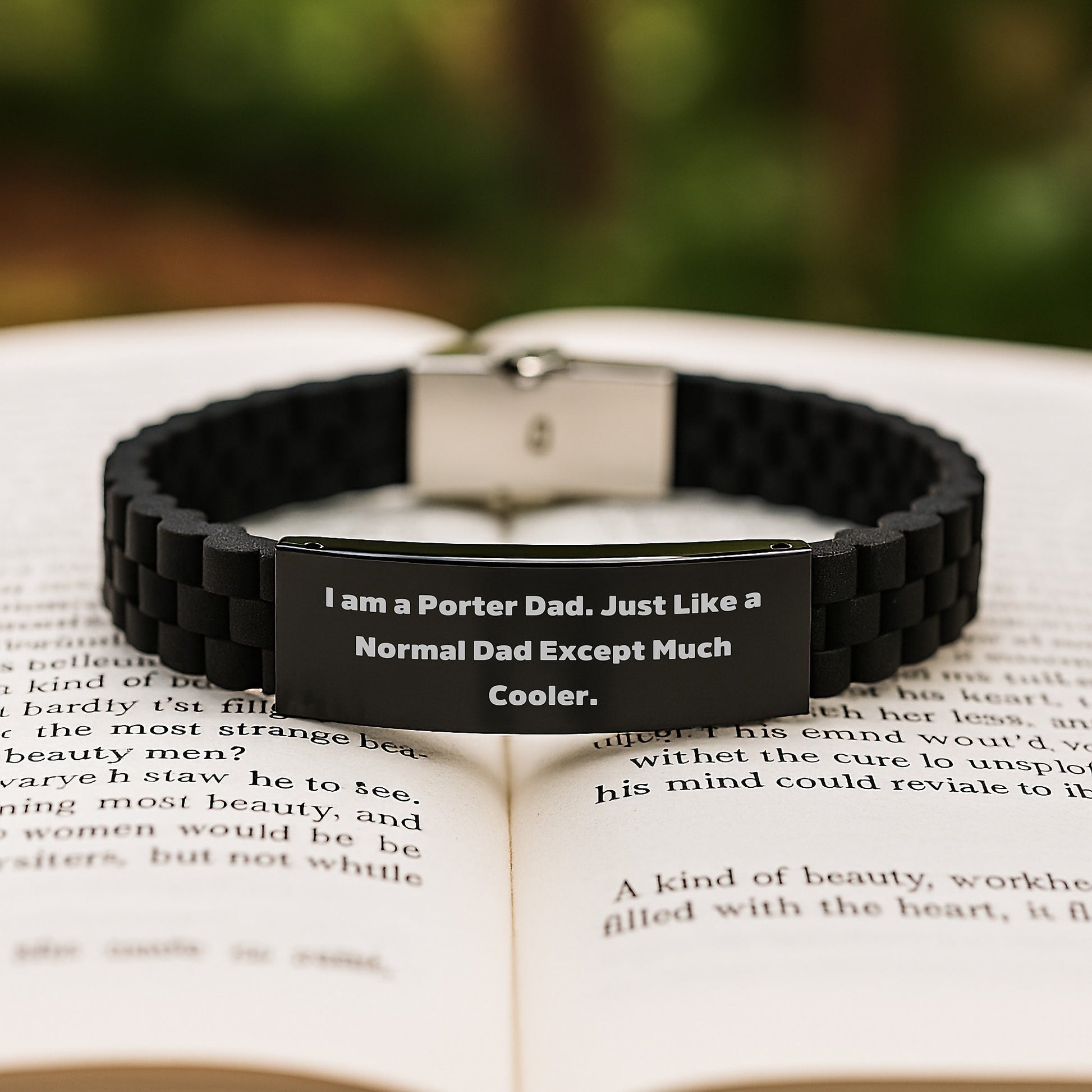 Unique Gifts for Porter Dads, Funny Quote Glide lock Clasp Bracelet for Men's Valentine's Unique Gifts from Friends - Image 2