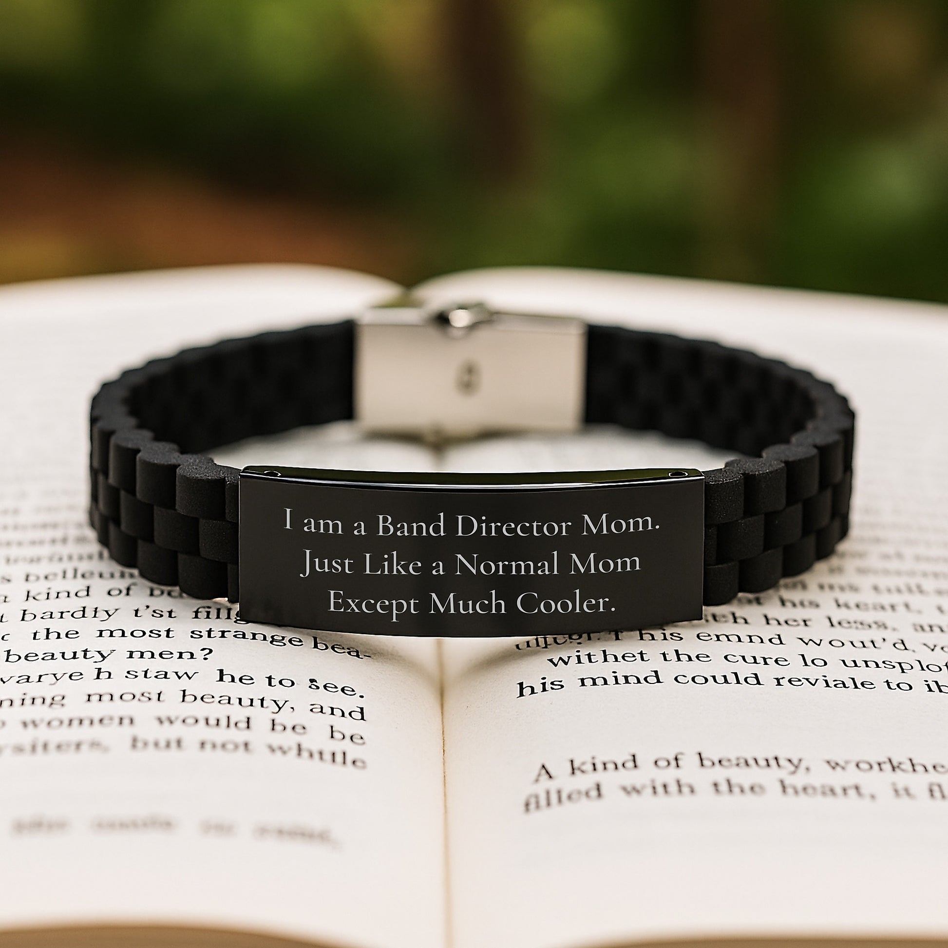Band Director Gifts for Men - Funny 'I Am A Band Director Mom' Glide lock Clasp Bracelet Valentine's Unique Gifts from Family - Image 2
