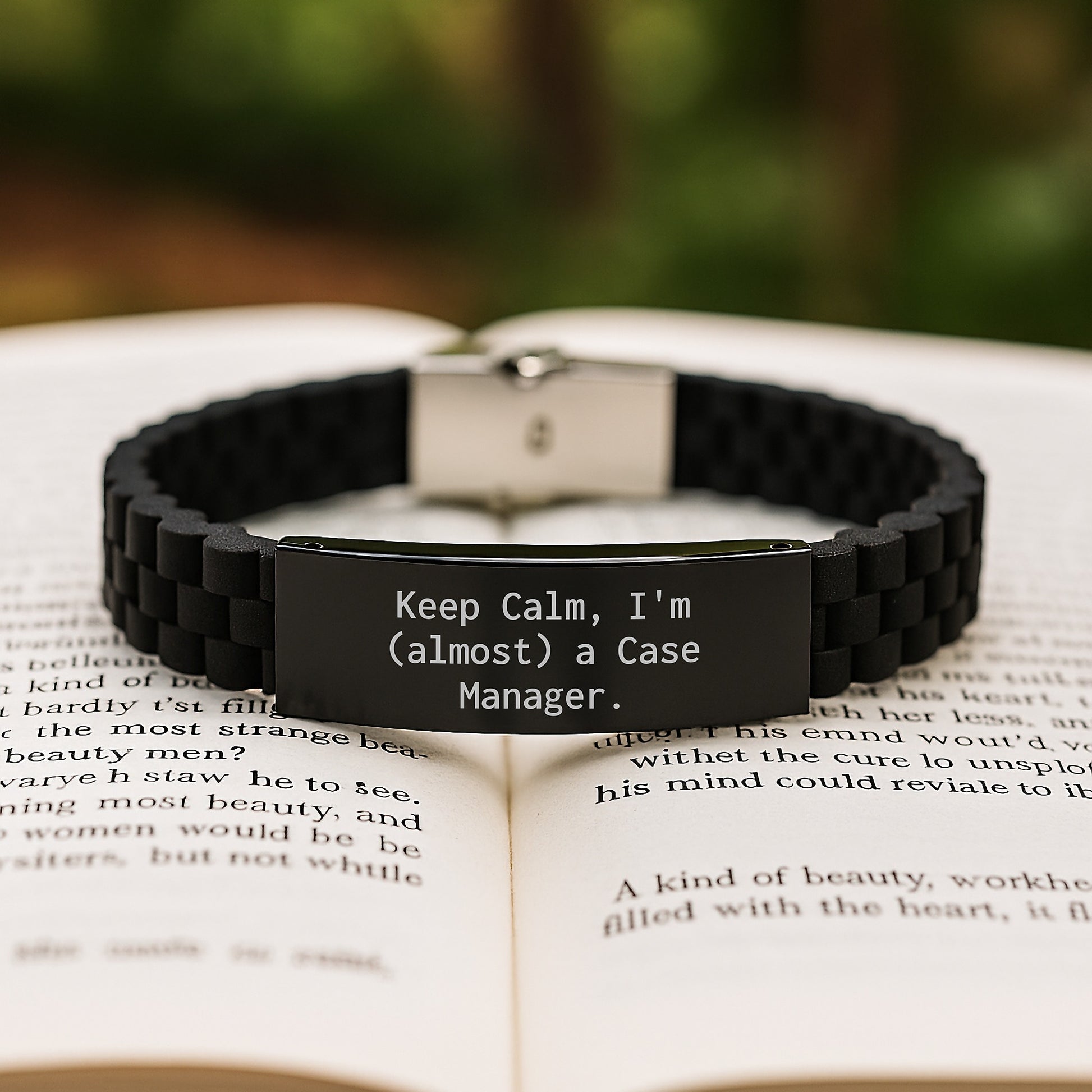 Case Manager Inspirational Gifts for Birthday, Keep Calm Glide lock Clasp Bracelet, Funny Quote for Case Manager, Case Manager Men Women Friends - Image 2