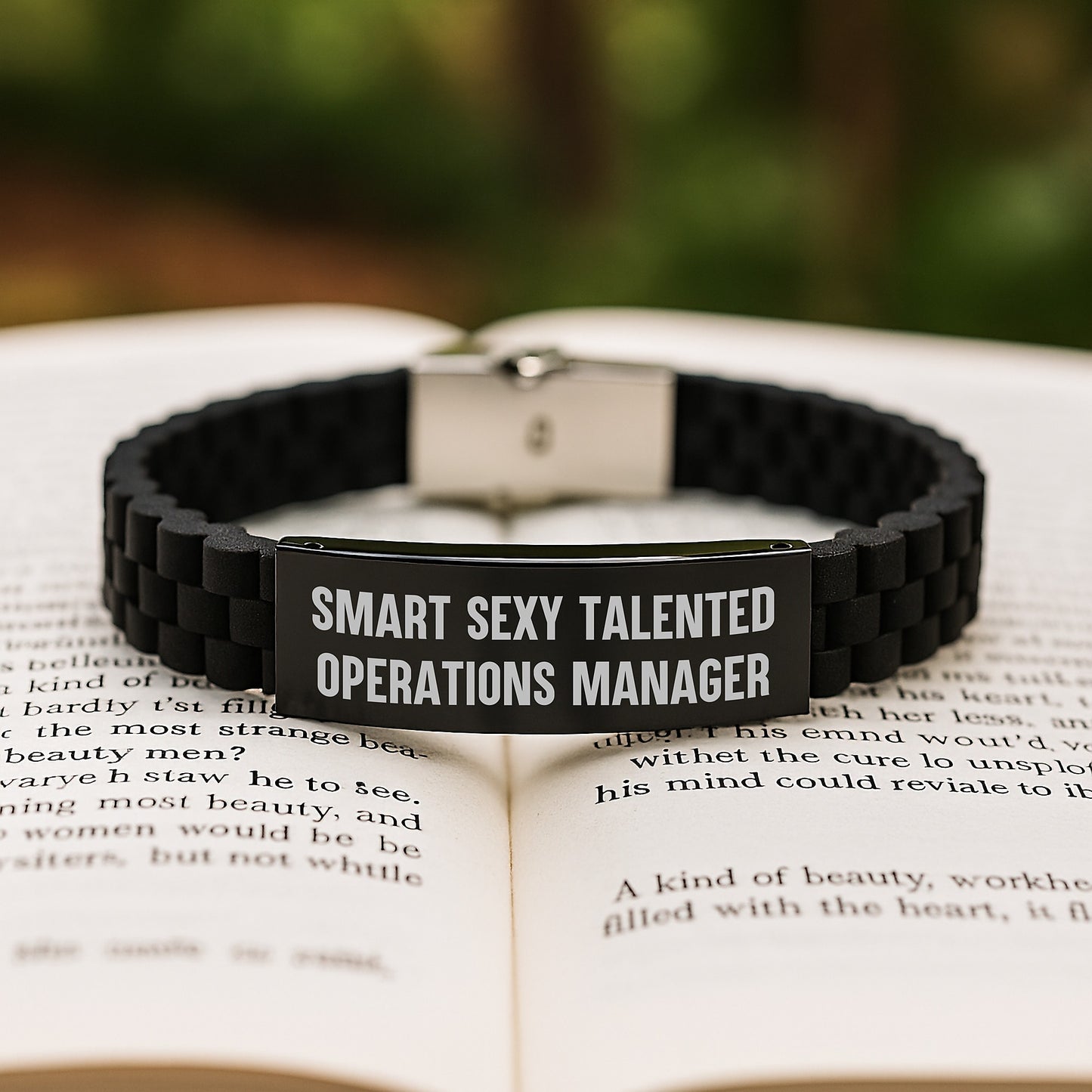 Smart Sexy Talented Operations Manager Gifts for Valentine's, Glide lock Clasp Bracelet with Funny Quote, Gifts from Family to Operations Manager - Image 2