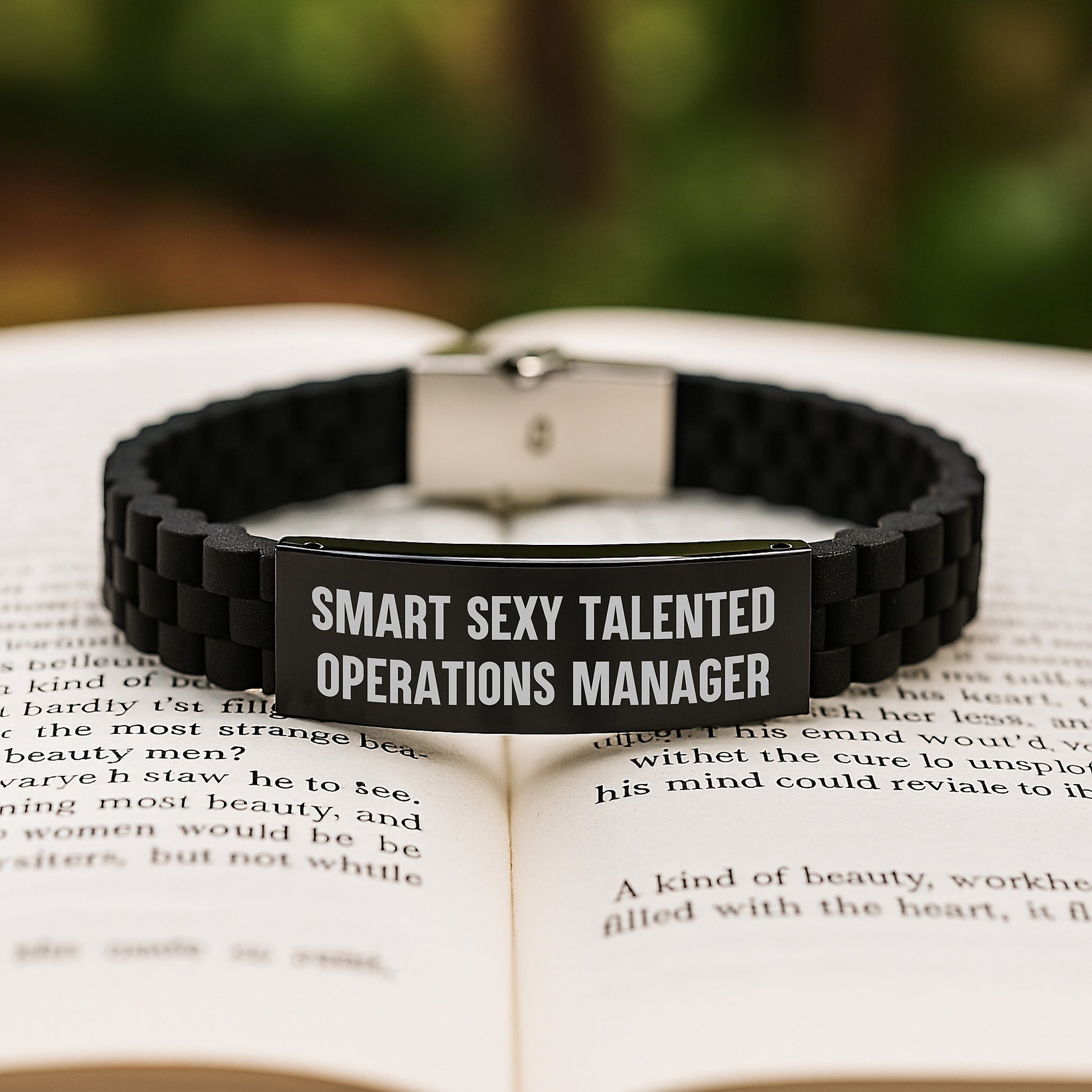 Smart Sexy Talented Operations Manager Gifts for Valentine's, Glide lock Clasp Bracelet with Funny Quote, Gifts from Family to Operations Manager - Image 2