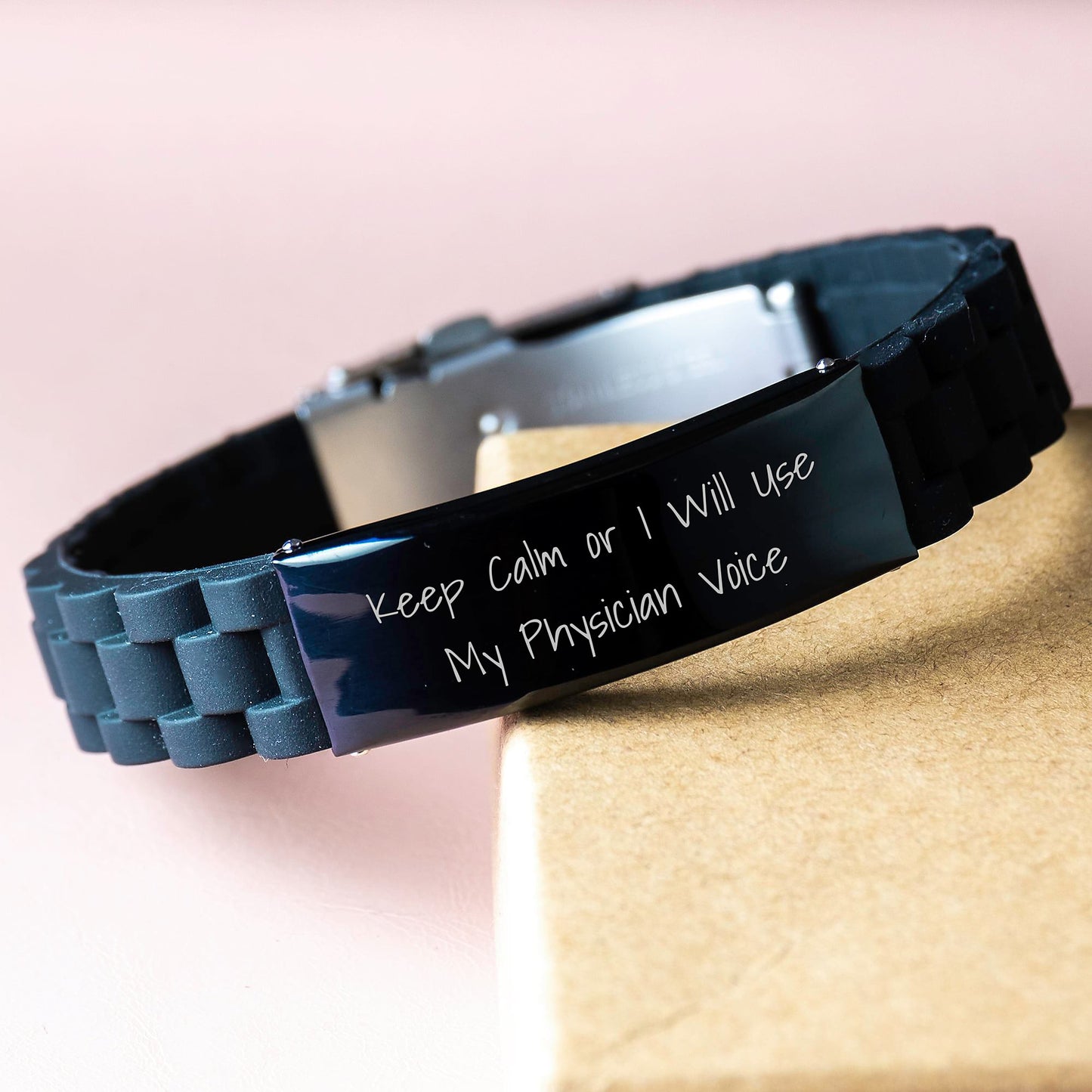 Physician Keepsake Black Glidelock Bracelet for Him Birthday Gift - Image 3