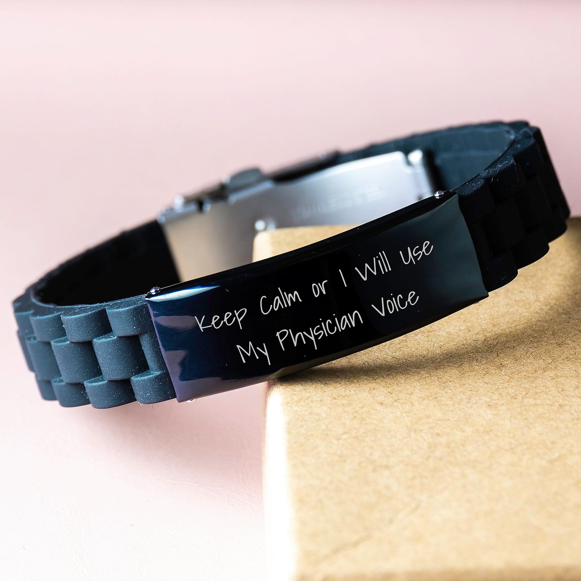 Physician Keepsake Black Glidelock Bracelet for Him Birthday Gift - Image 3
