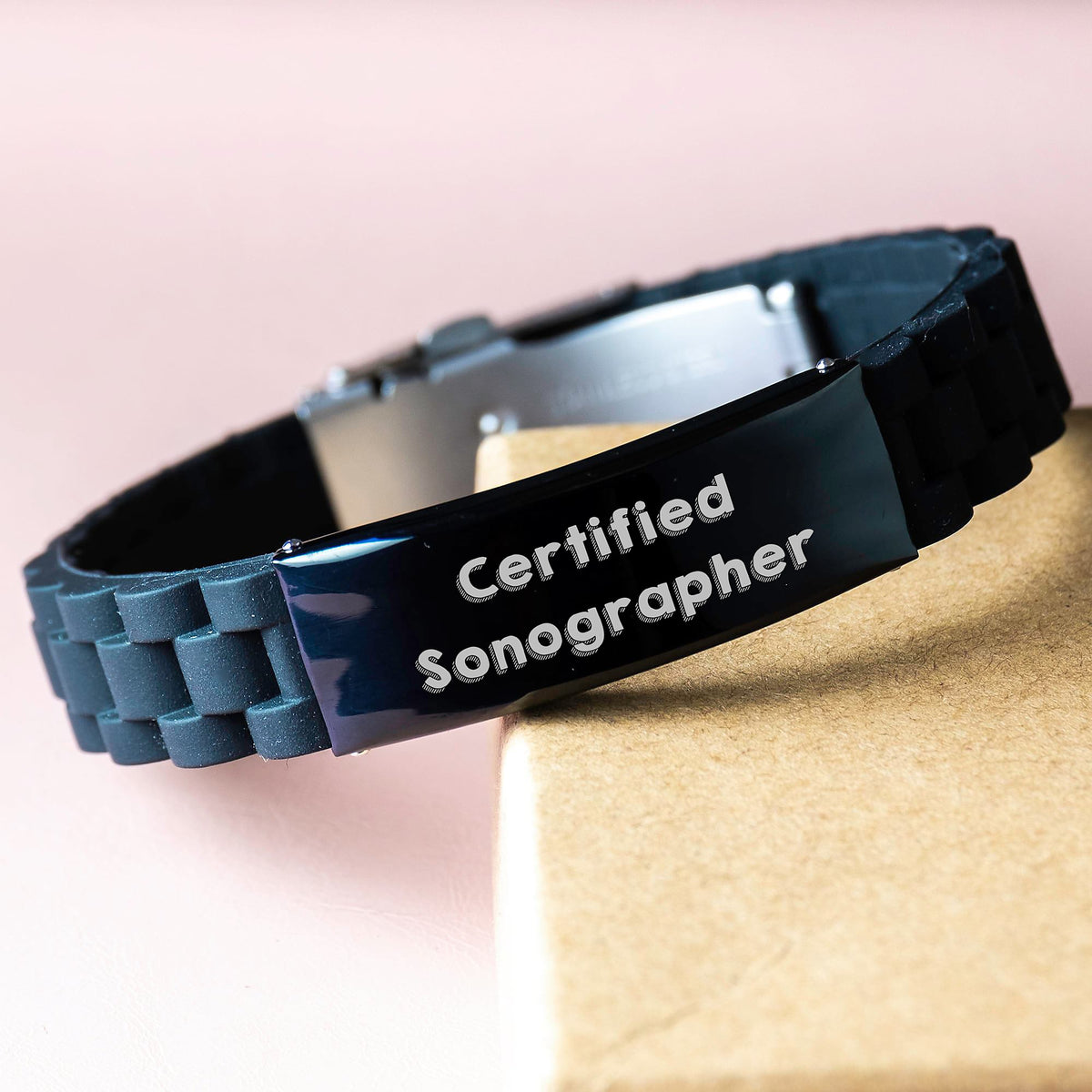 Funny Sonographer Gifts from Friends for Birthday Unique Sonographer Glide lock Clasp Bracelet - Certified Sonographer Love - Image 3